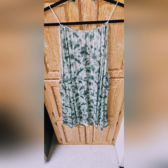 ZARA Women's A-Line Tie Dye Gold Thread Sleeveless Mini Dress. SIZE XL - Picture 3 of 16